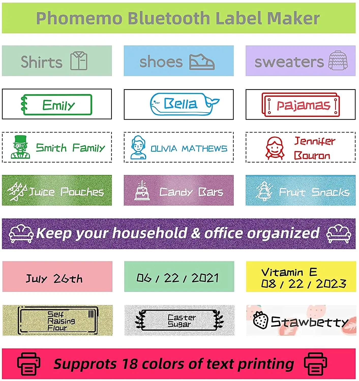 Label Tape for Phomemo P12 Label Maker Plastic Labeling Tape Compatible for Dymo Letratag Label Maker for 16952 12267 Refills images - 6
