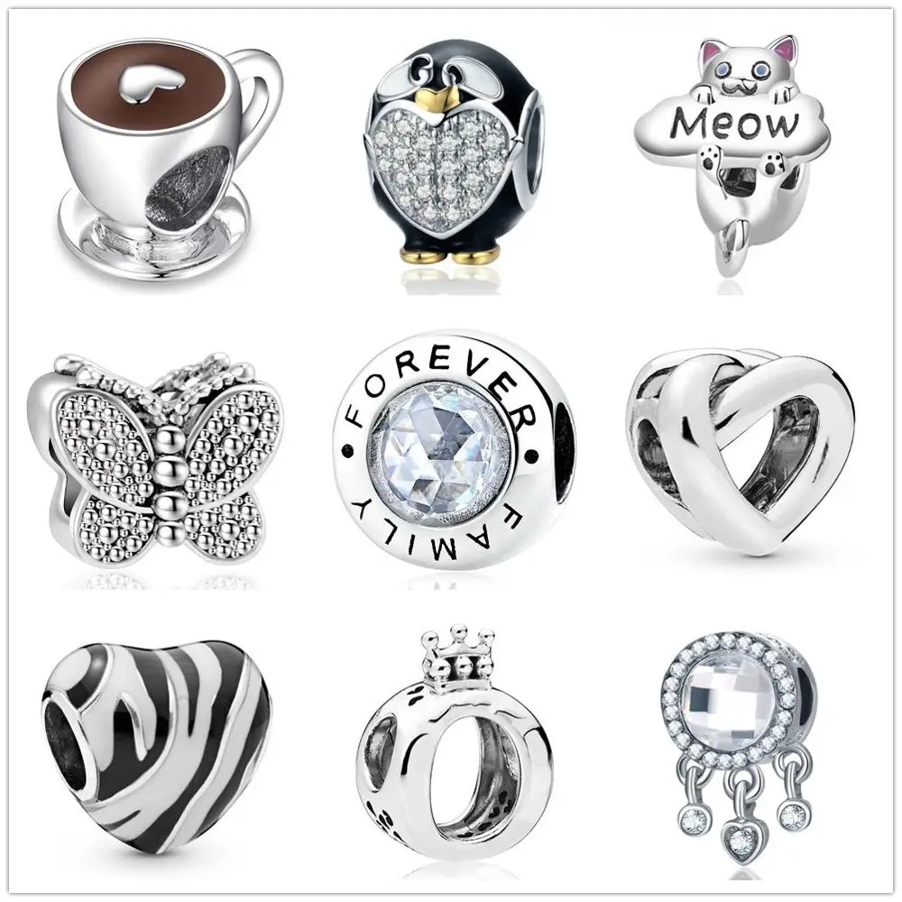 2020 новые металлические бусины кофейная чашка навсегда семья шармы подходят для
