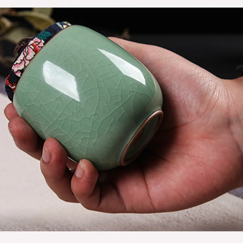 Новый Longquan Celadon чайная банка с крышкой Переносной Контейнер для хранения