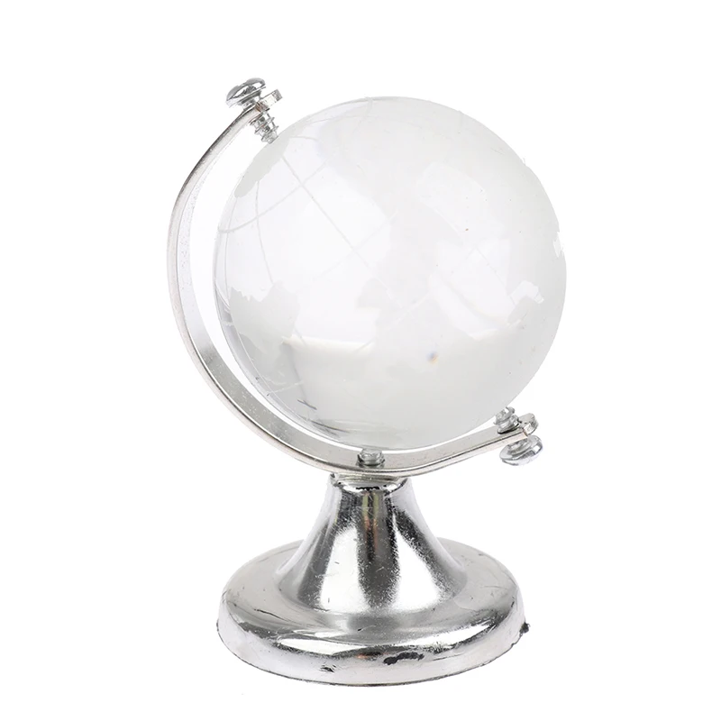 1:12 Miniature Dollhouse Crystal Rolling Globe With Stand Study Livingroom Bedroom Reading Room Furniture Accessory images - 6