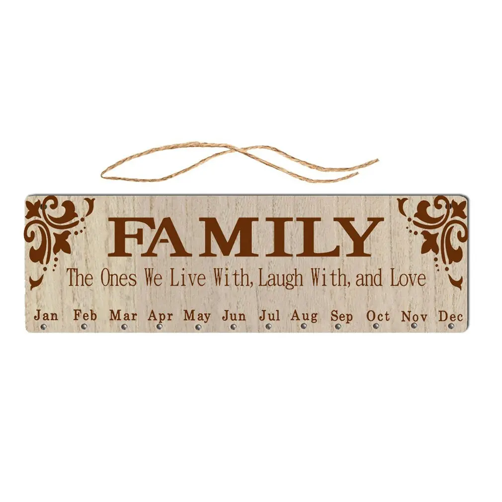 

Hot Wooden Calendar Listing Family And Friends Birthday Calendar Reminder Board DIY Creative Home Decoration Calendar Plaque