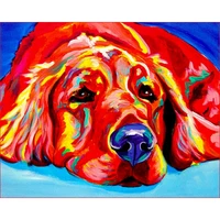 gatyztory diy painting by numbers landscape animal dog coloring by numbers handpainted acrylic canvas paint diy arts