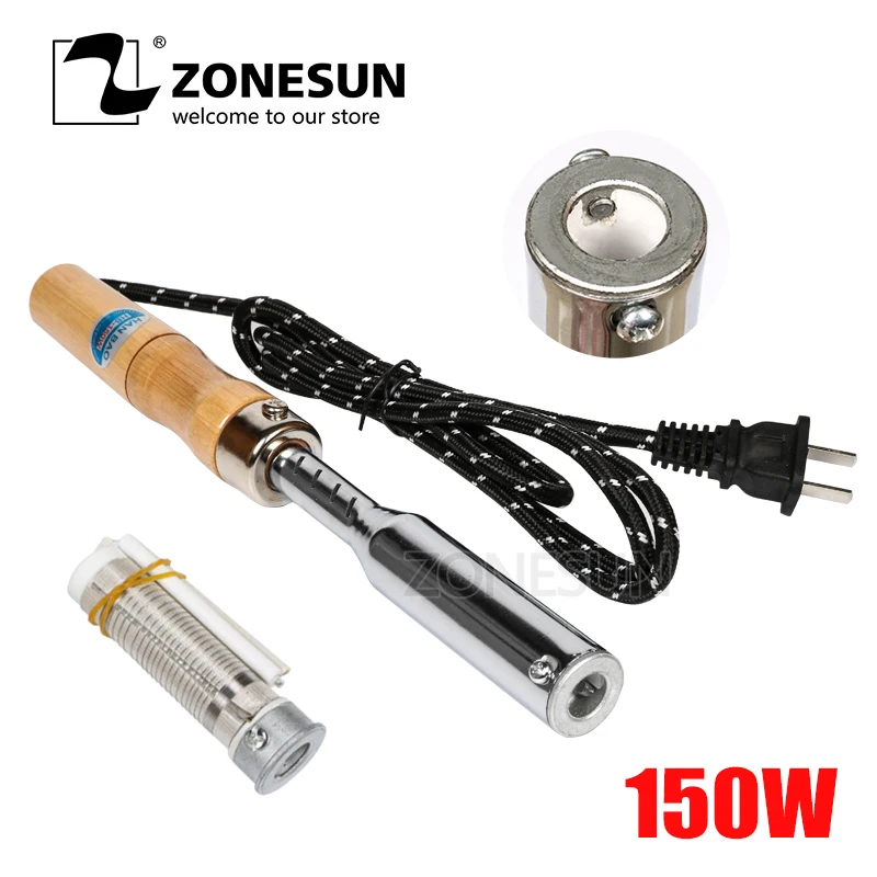 ZONESUN 150 Вт ручная штамповочная машина для брендинга кожи/торта маркировка