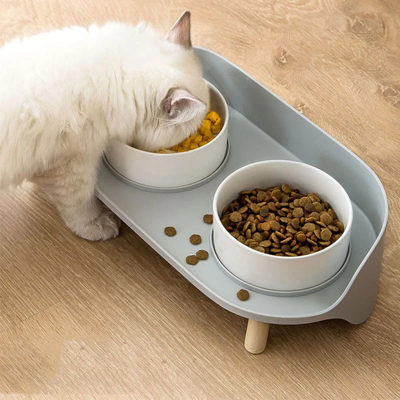Cat Double Ceramics Food Bowls Dog Drinking Feeding Feeders Small Medium Big Pet Water Bottle Non-slip Anti-tipping Cats Bowl