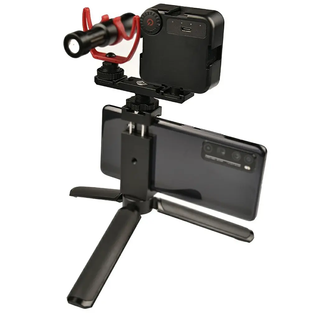 

PT-2S Dual Hot Shoe Mount Adapter Microphone Extension Bar for Boya BY-MM1 VL49 LED Video Light Gimbal Accessories