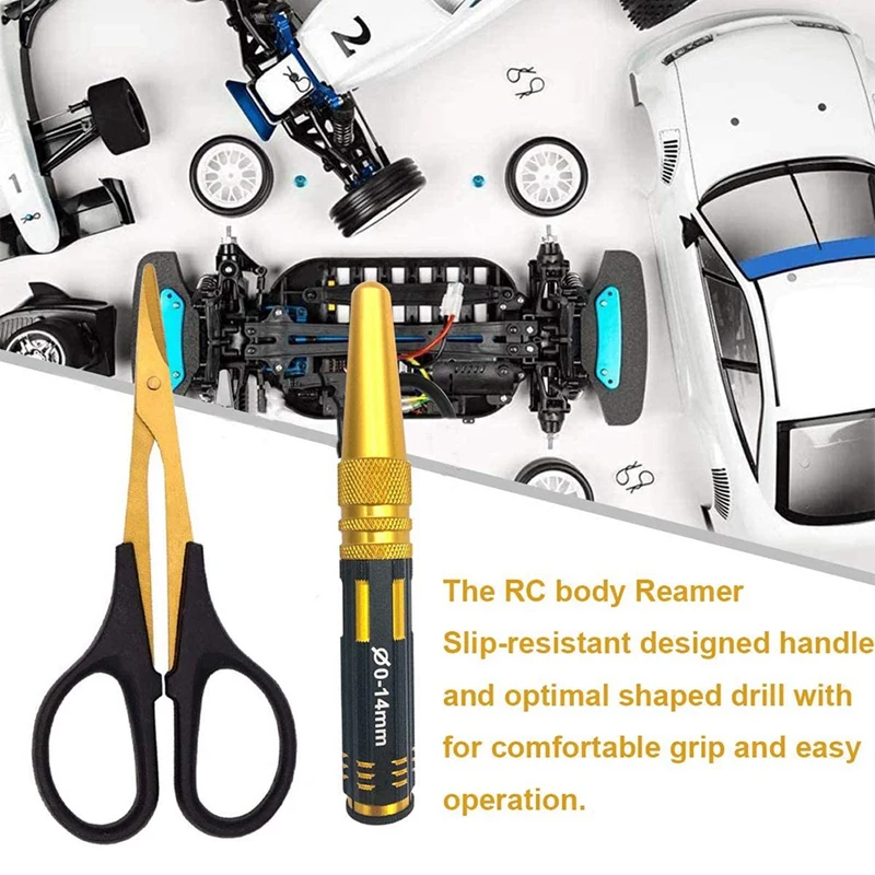 Body Reamer 0-14mm Hole Puncher with Sleeve &amp Curved Scissors Set for RC Car Bodyshell Hobby Tools | Игрушки и хобби