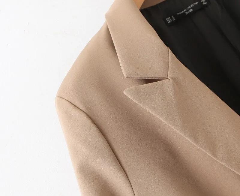 Женский блейзер на пуговицах SAGACE однотонный с длинным рукавом в европейском и