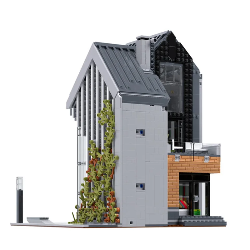 

Mailackers MOC Modern Library City Street View Classic Architecture House City Building Blocks Bricks Educational Kids Toys Gift