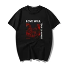 Футболка мужская оверсайз в стиле хип-хоп, черная рубашка в стиле панк, с рисунком Лила, Пипа, Love Will Tear Us Apart, уличная одежда в стиле Харадзюку