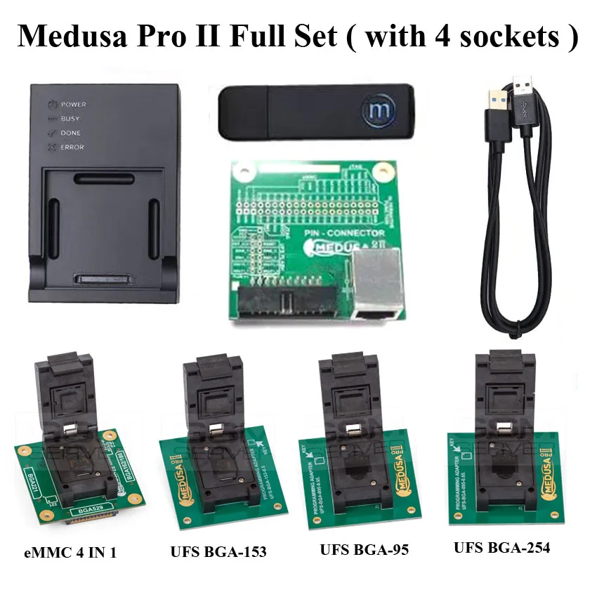 Адаптер Medusa Pro II + Pin UFS 153 254 95 eMMC 4 в 1|Детали устройств связи| |