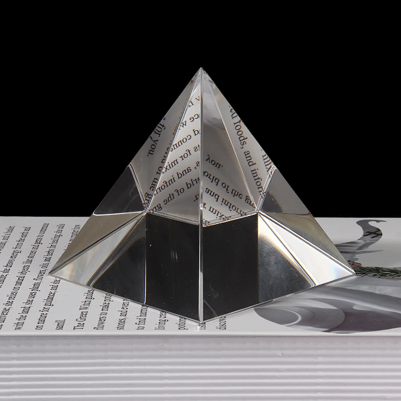 

80mm Optical Glass Pyramid Prism Rainbow Polyhedral Pyramid Prism Home Decoration Ornament Polyhedron Physical Study