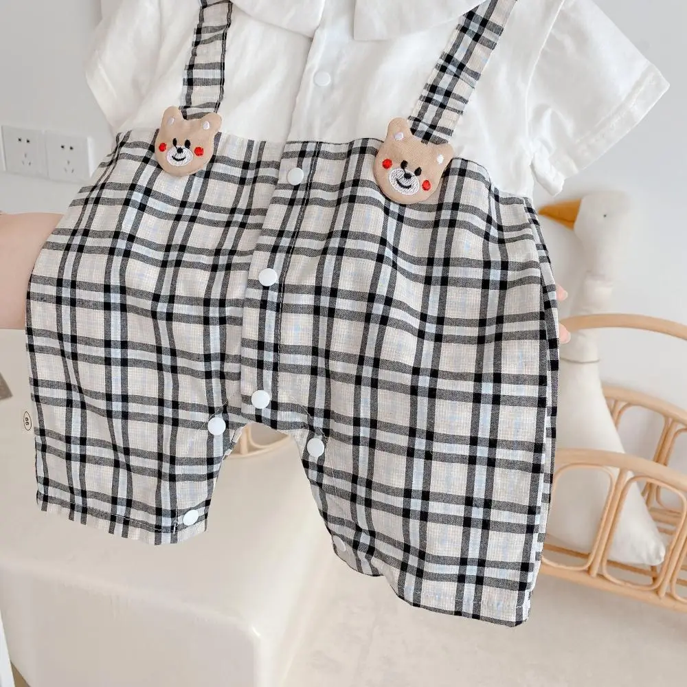 

Baby Brother Sister Matching 2021 New Summer Baby Boys Girls Plaid Overalls Jumpsuit Dress Korean Spanish Style Children Romper
