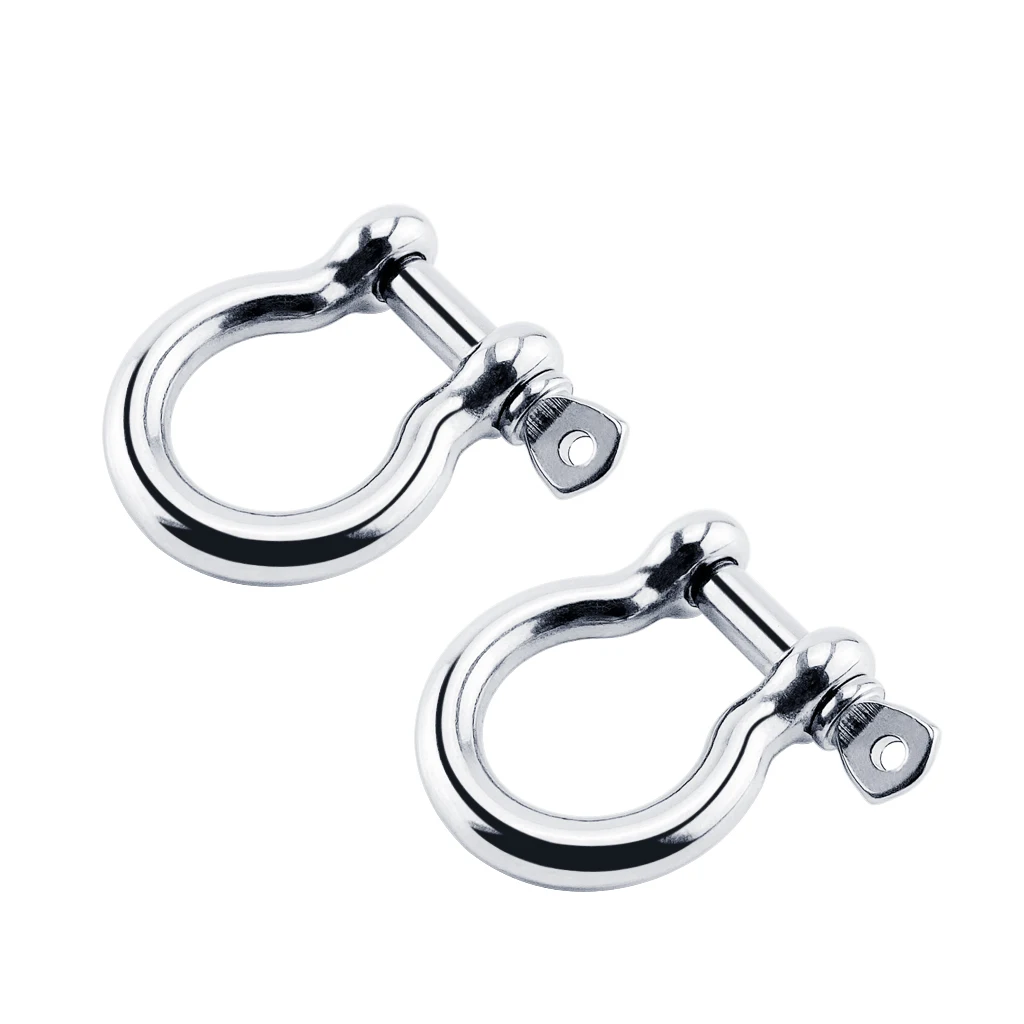 

2PCS Boat Accessories 316 Stainless Steel Boat Carabiner D Bow Shackle With Screw Pin Anchor Shackle Clasp Buckles Yacht Canoe