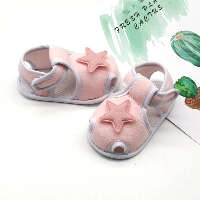 

Summer Canvas Baby Shoes Baby Girl Hollow Plaid Soft-Soled Princess crib shoes Star heart floral insert prewalkers