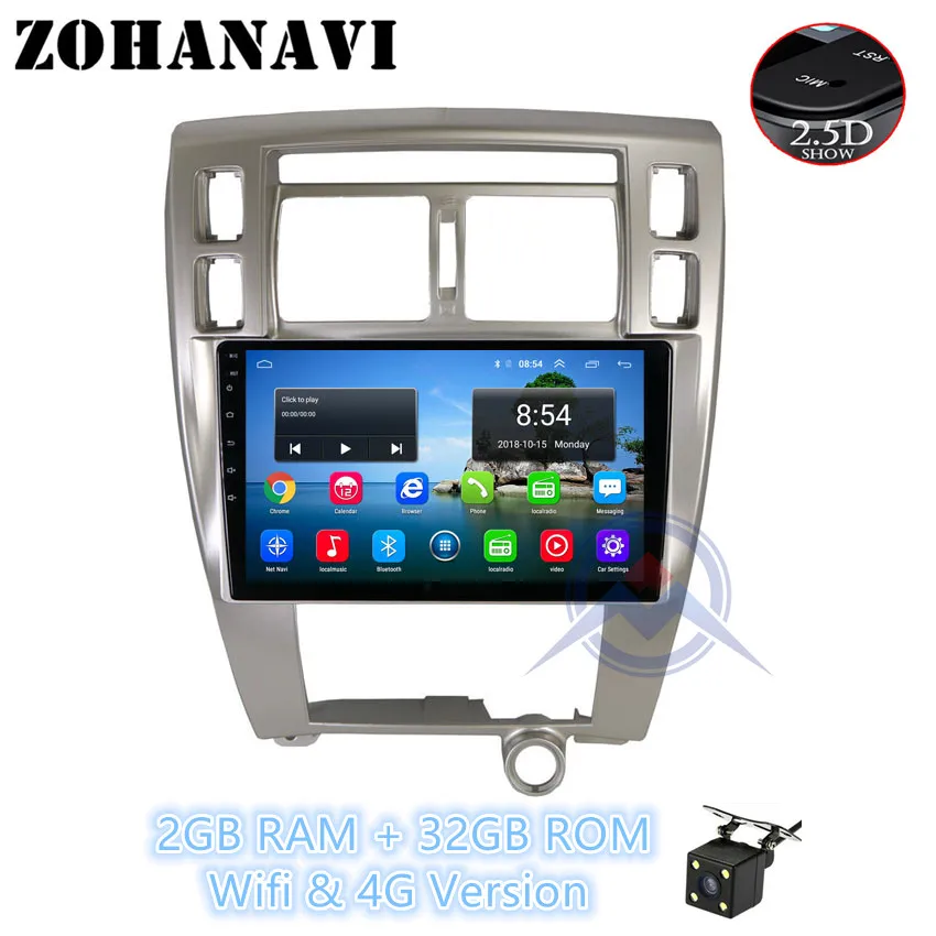 AT Camera 2G 32G ZOHANAVI 10,2 дюймов 2.5D dvd-плеер автомобиля для hyundai Tucson 2006- Android 9,0 Автомагнитола аудио с картами bluetooth функция - Цвет: AT Camera 2G 32G