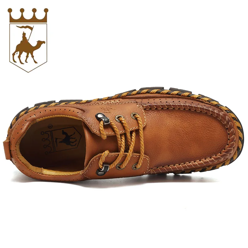 BACKCAME Men Genuine Leather Shoes Casual Outdoor High Quality Comfort Business Man Footwear Nonslip Rubber Flats Breathable | Обувь