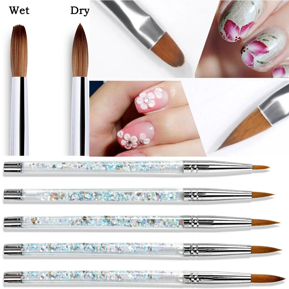 

Professional Nail Brushes Manicure UV Gel Brush Pen Transparent Acrylic Nail Art Painting Drawing Brush Phototherapy Tools