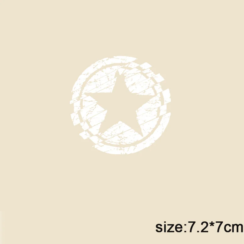 White-7x7.2cm Черно-белые патчи со звездами, горячая термопереводная ткань с принтом, наклейки DIY, термоклейкие для одежды, сумка, обувь, логотип личного брэнда - Цвет: White-7x7.2cm