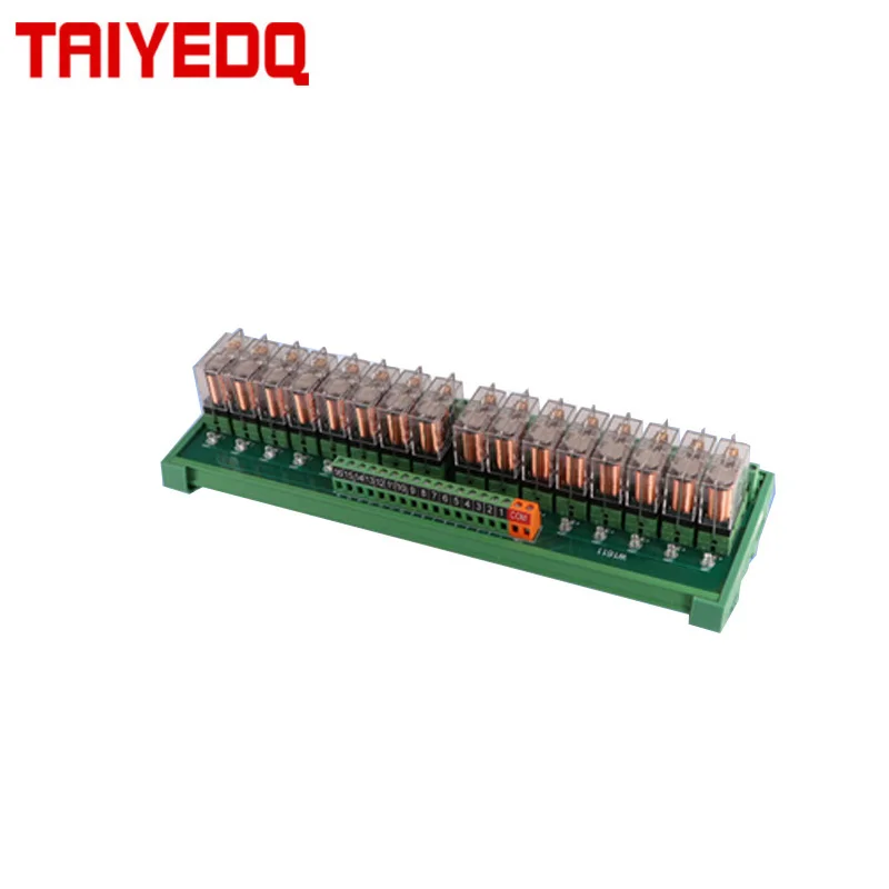 Módulo de Relé da Relação da Montagem do Trilho do Ruído 1no + 1nc Canais 24v Pnp – Npn Compatível 16 Plc dc 12v