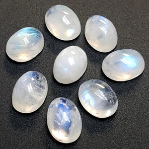 Beautiful Semi-mount Precious 8X10 MM Oval Cut Cabochon Rainbow Moonstone