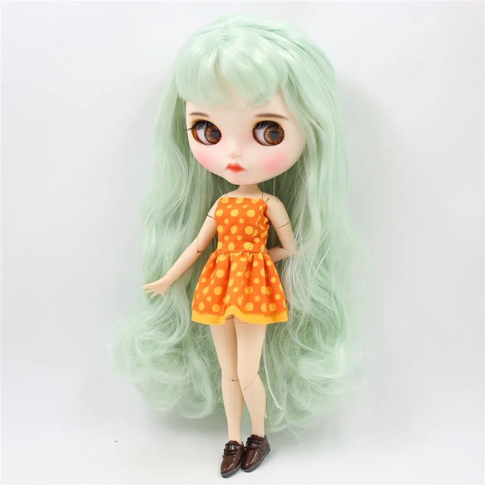 ICY factory blyth кукла на заказ, индивидуальная кукла, лицо, белая кожа, соединение тела, bjd, матовое лицо, бледно-зеленые волосы, 30 см, 1/6 игрушка