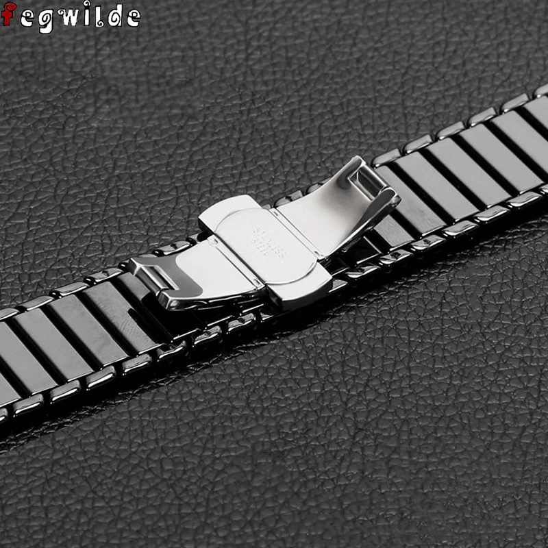 Керамический ремешок для Apple Watch Series 7 6 SE 5 4 3 iwatch 42 мм 38 металлический браслет с