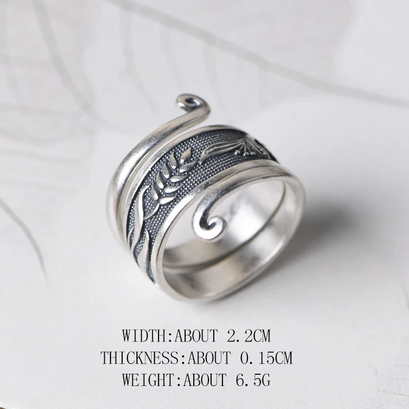 Женское регулируемое кольцо из серебра 100% пробы с цветком и листьями | Украшения