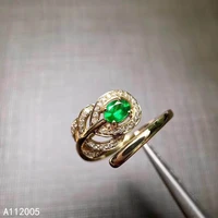 kjjeaxcmy fine jewelry 925 sterling silver inlaid natural emerald ring delicate new female gemstone ring classic support test