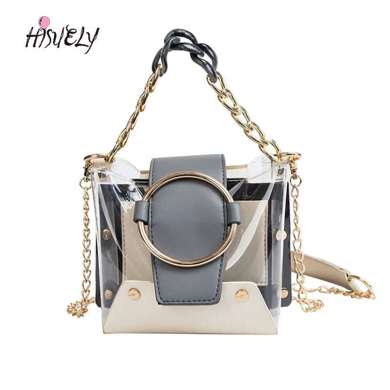 Прозрачная сумка из ПВХ женские дизайнерские сумки прозрачная тоут сумочки
