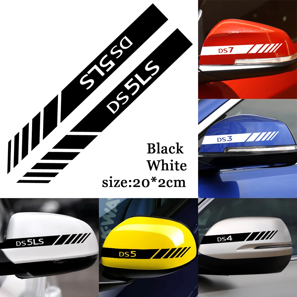 

2 PCS Car Styling Rearview Mirror Side Stripe Decals Reflective Sticker For Citroen DS3 DS4 DS5 DS5LS DS7 Decoration Accessories