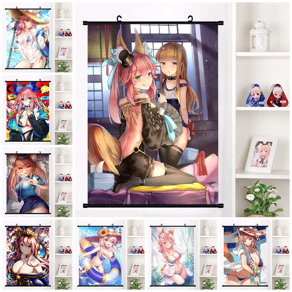 

HD Print Grand Order Tamamo No Mae Painting Anime Cartoon Canvas Picture Plastic Hanging Scrolls Game Poster Wall Art Decor Home