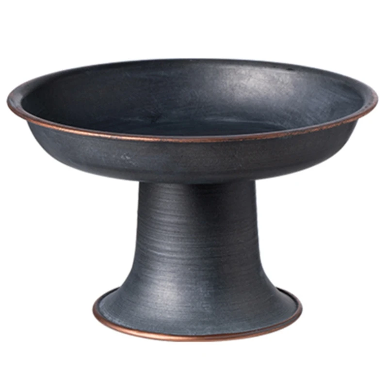 Ретро круглая железная Высокая подставка металлическая винтажная тарелка для