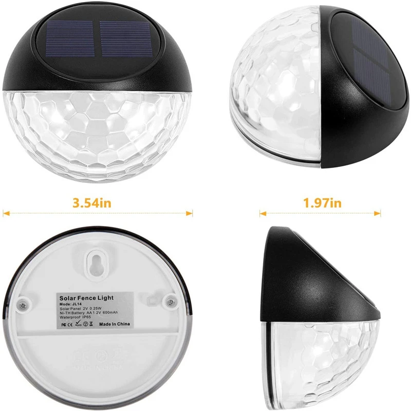 

LED Solar Fence Lamps Outdoor Waterproof Sensor Wall Lamp Decorative Street Lights for Garden Yard Stair Pathway Night Light