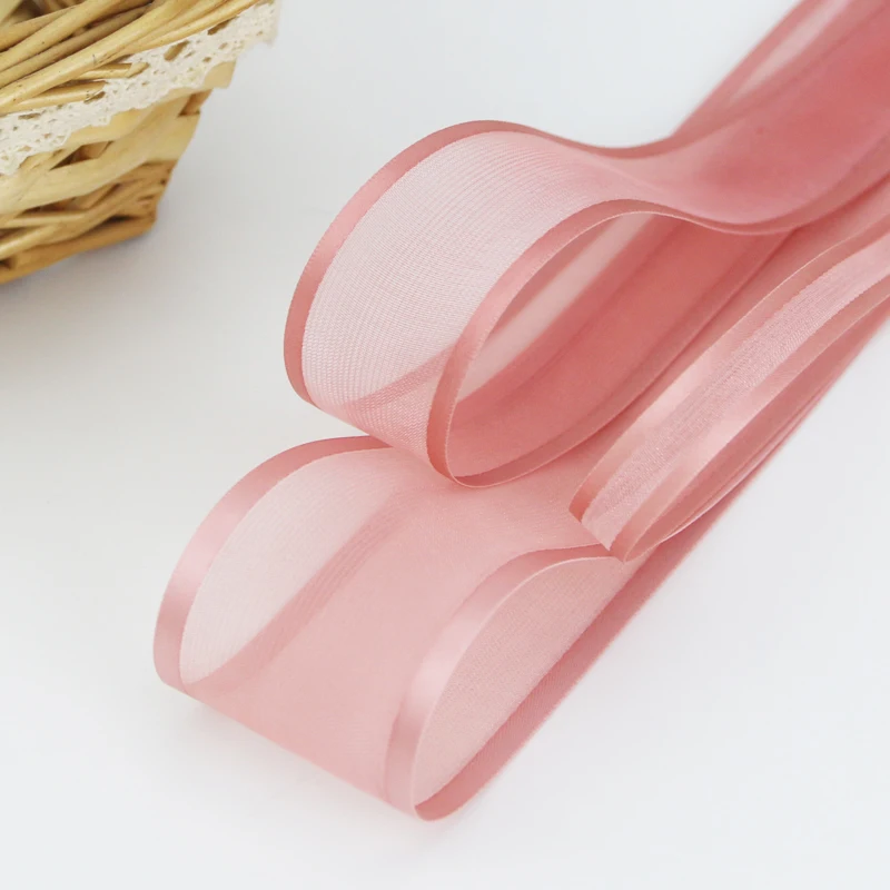 (5 метров/рулон) розовая лента из органзы оптом | Дом и сад