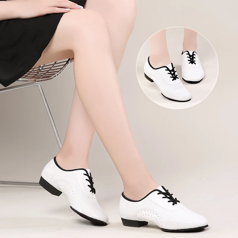 USHINE BD-A1 new white heel 2.5cm workout Jazz Fitness Zapatos De Baile Latino Mujer ballet Latin Ballroom dance shoes women