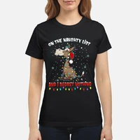 goat on the naughty list and i regret nothing christmas womens t shirt