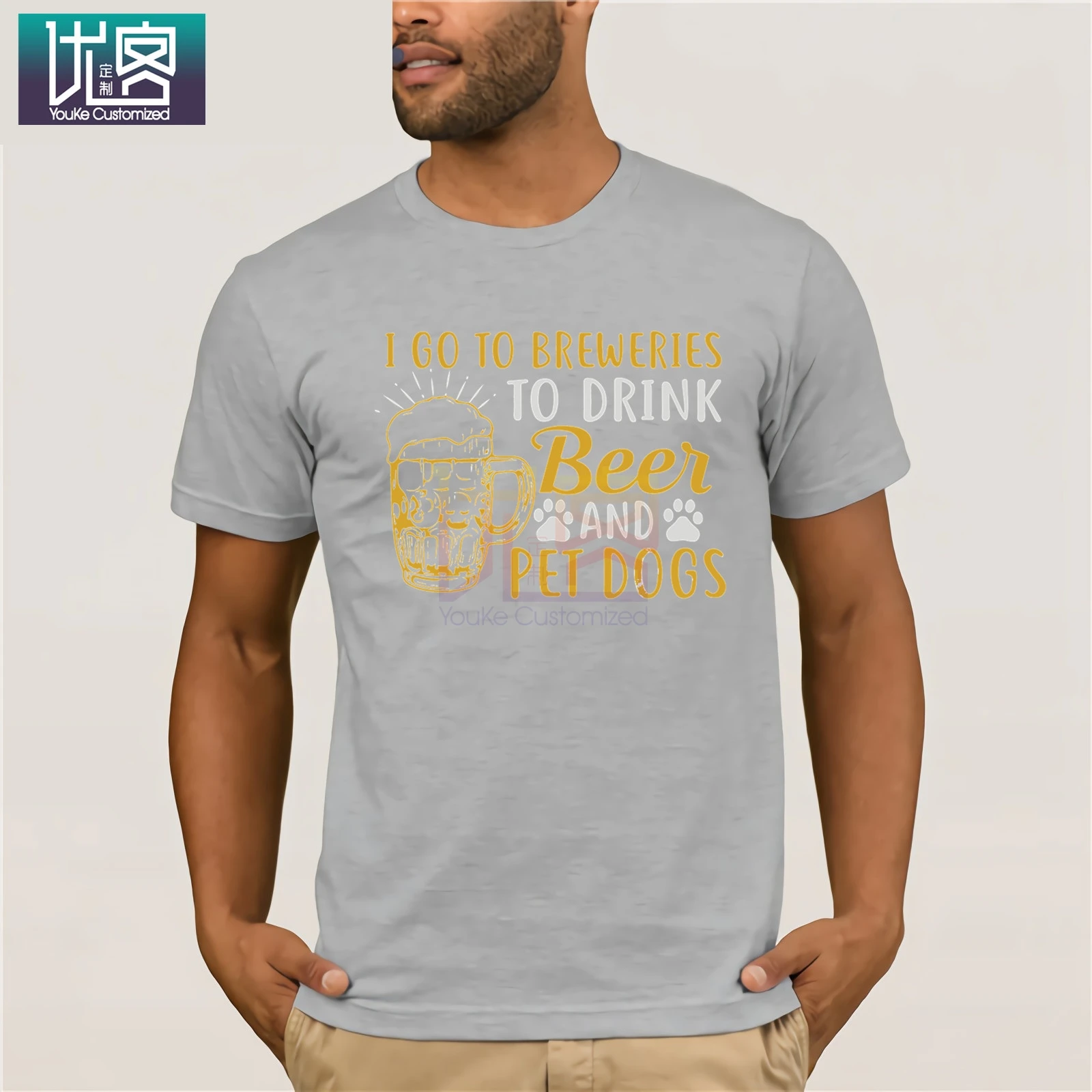 Футболка для собак I go to Breweries Drink Beer and Pet футболка парней хлопковая с длинными