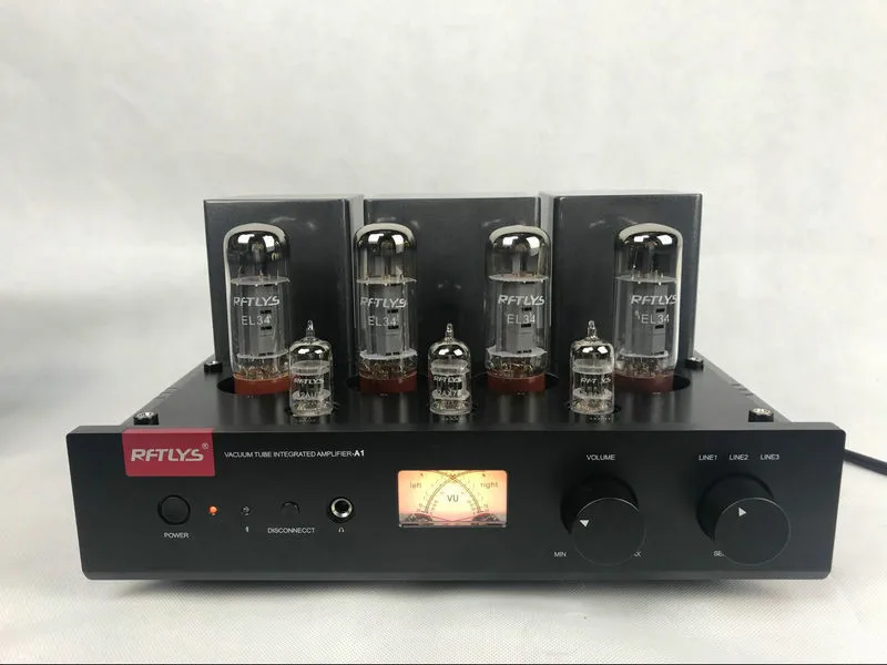 Rftlys A1 El34 Push pull ламповый усилитель с 12au7 & 12ax7 предусилитель лампы Bluetooth