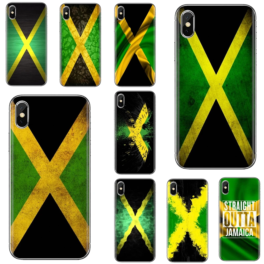 

For iPhone iPod Touch 11 12 Pro 4 4S 5 5S SE 5C 6 6S 7 8 X XR XS Plus Max 2020 Soft TPU Case Retro Jamaica National Flag Banner