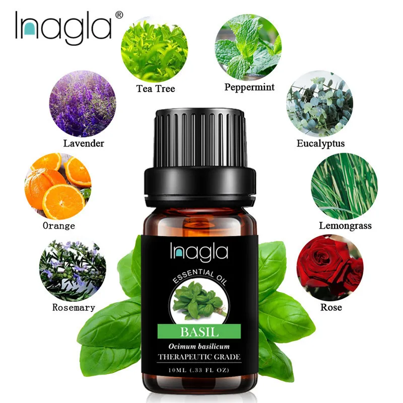 Inagla 10 мл эфирные масла Basil 100% чистые натуральные Горячие для ароматерапии