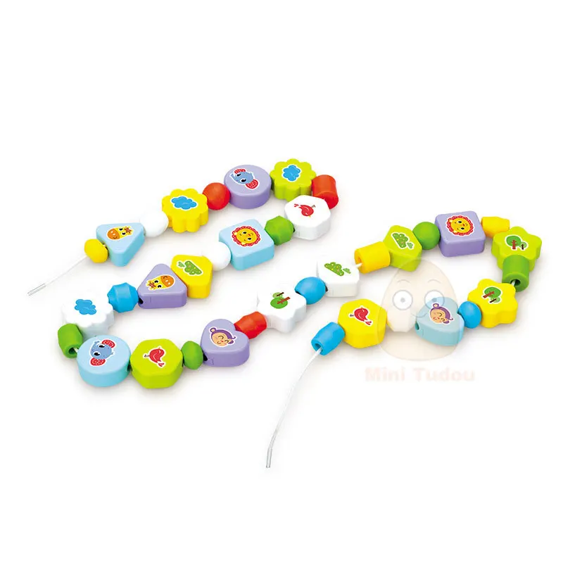 

Kids DIY Beads Game Plastic Cartoon Animal Shape Stringing Set Montessori Beading Educational Toys For Girls Jewelry Making