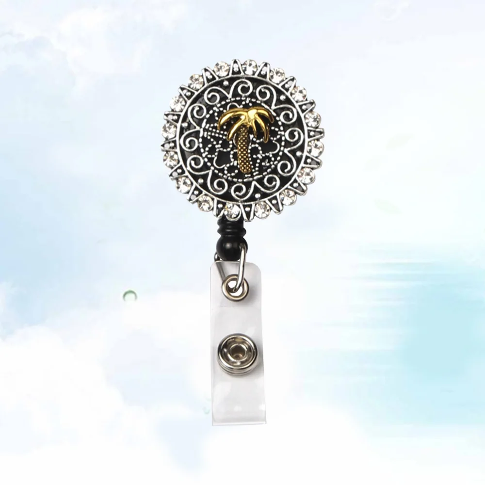 

1PC Fashion Badge Reel Telescopic Keychain ID Holder Round Work Badge Accessories for Nurse Officer Daily Use