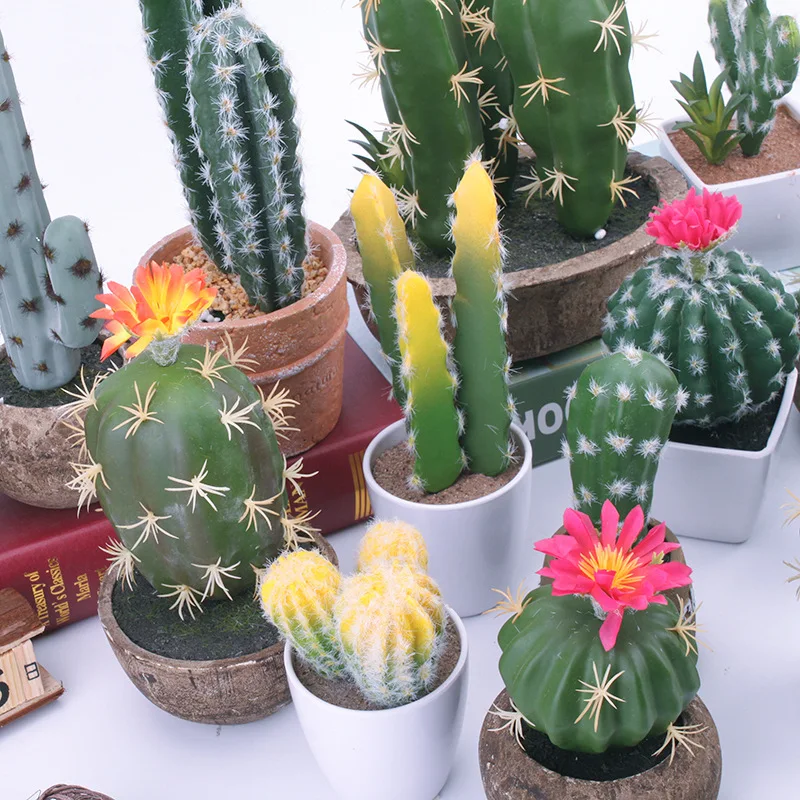 Искусственные растения бонсай горшок для кактуса искусственные цветы украшения