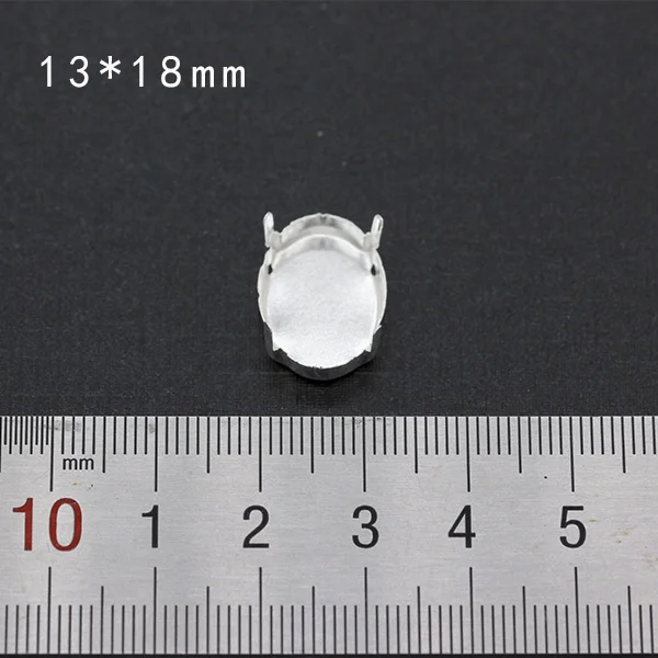 13x18mm oval 30p пустая основа установка пришивные стразы граненые хрустальные драгоценности Посеребренные пустые коготь для камня аксессуары для одежды ссылка 1 - Цвет: 13x18mm oval