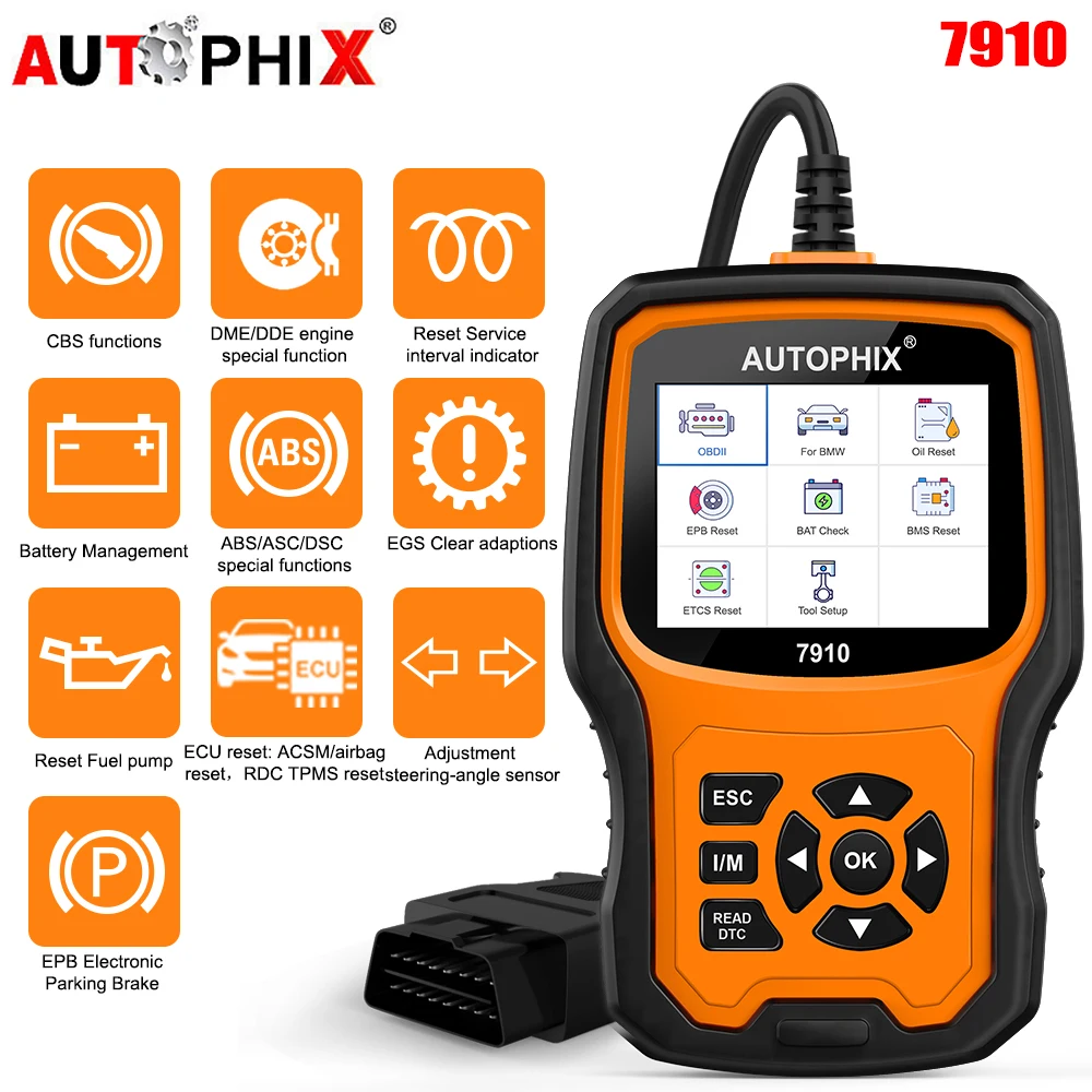 Автомобильный диагностический сканер Autophix 7910 OBD2 считыватель кодов для сброса