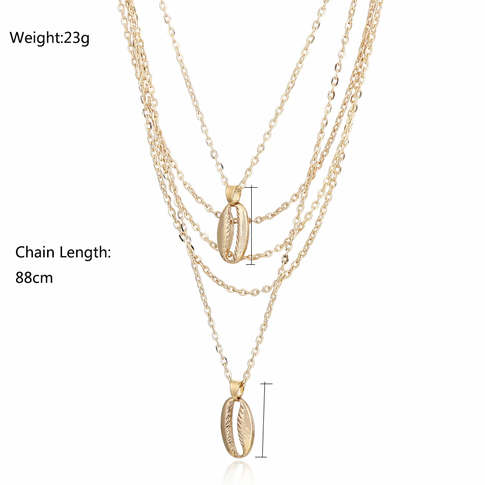 XIYANIKE многослойное ожерелье из натуральной раковины золотая цепочка для свитера