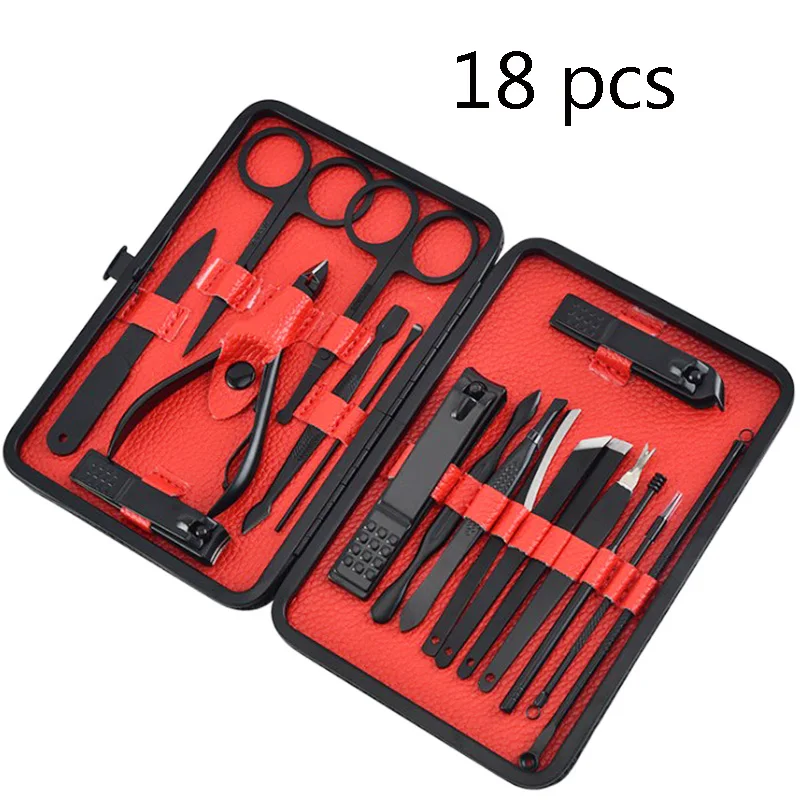 Кусачки для ногтей из нержавеющей стали 18 шт. в комплекте черные кусачки 7 тонкий