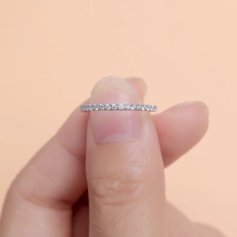 Свадебный браслет CxsJeremy Moissanite изящная 14 к белая Золотая половинная вечность