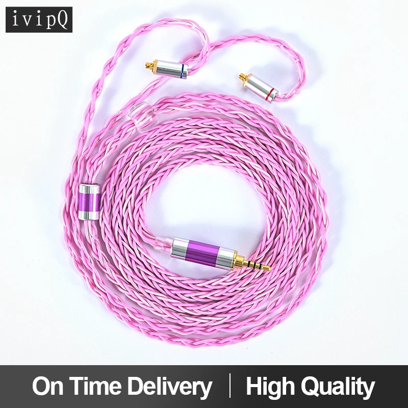 IvipQ 8-ядерный 6N OOC кабель для наушников 2 5/3 5/4 4 мм разъем MMCX/2PIN/QDC/TFZ интерфейс
