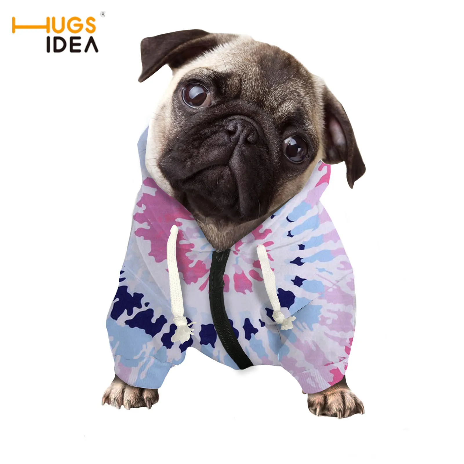 

Яркая модная одежда с принтом тай-дай для маленьких и средних размеров, Спортивная Толстовка для собак на весну и осень